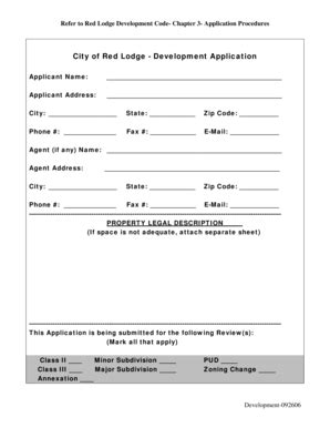 Lodge a development application .